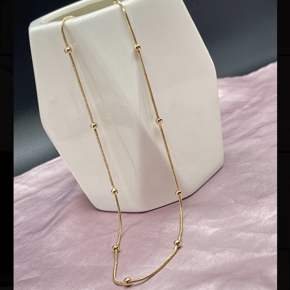 18k Gold Filled Dainty Beaded Snake Necklace 18" or 20” long ✨ - Picture 3 of 14